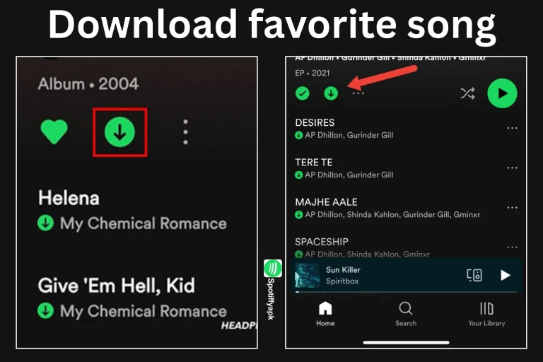 Download your favorite song by clicking on the download icon.